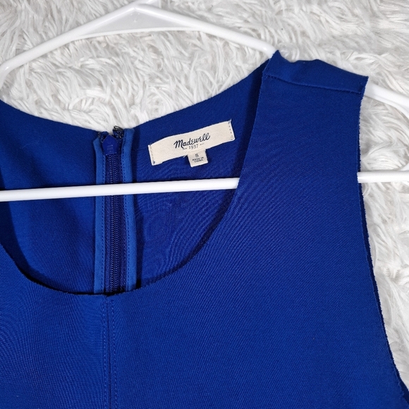 Madewell Dress Womens S Navy Blue Sleeveless Raw Edg Coastal Work Office Pockets - Picture 3 of 11